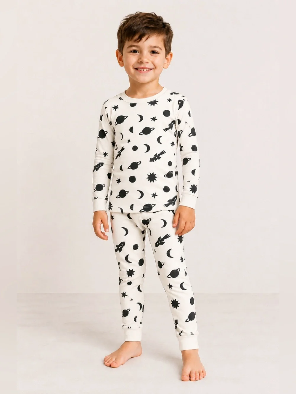 Hanna Andersson Boys Space Organic Cotton Pajama Set Size 5 110cm